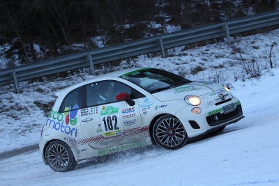 La 500 EcoAbarth a metano di Ecomotori.net trionfa al 1° EcoSnowTrophy